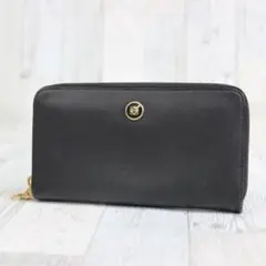 ▲美品 ロエベ/LOEWE ラウンドファスナー 長財布 アナグラム 本革 レザー