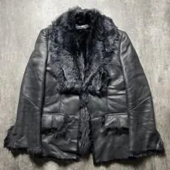 【高級】GUCCI ファー レザー 毛皮 ファー コート ジャケット アウター