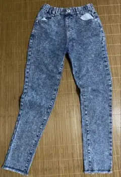 デニム風スキニーパンツ ゴムウエスト
