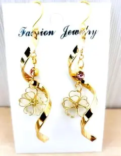227# ピアス ハンドメイド フラワー レジン 桜 夏ピアス