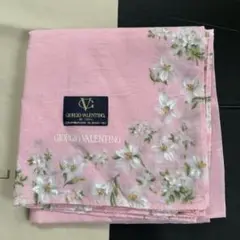 Giorgio Valentino 花柄ピンクハンカチ