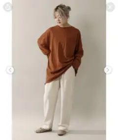notch. スエードパンツ　アイボリー　丈長め