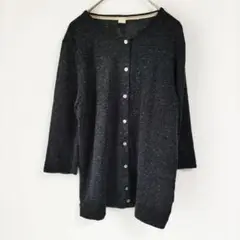 〈M.M.O〉カーディガン　ダークグレー　七分袖　薄手　春秋　L