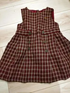 《美品》チェック ジャンスカ ワンピース