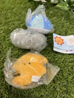 お天気のぬいぐるみ　くもり　あめ　かみなり