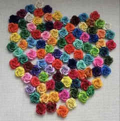 折り紙・ミニ四角薔薇100個セット花のみ