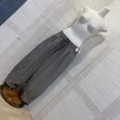 【未使用タグ付き】　Samansa Mos2 クイックドライ　裾タックパンツ