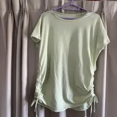 TIGORAライトグリーン サイドギャザー TシャツMサイズ　中古品