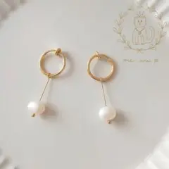 《m2》淡水パール♡フープ♡イヤリング