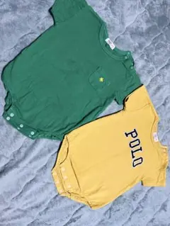 POLO ロンパース 2点セット グリーン イエロー