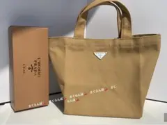 PRADA プラダ プレートトートバッグ 新色ブラウン 新品、未使用