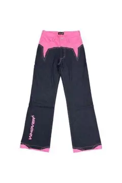 WHOVER　Vampire Jeans　フェイクレザー　ハイライズワイドデニム