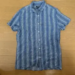 CONNOR 半袖シャツ S 青/白 ストライプ　M
