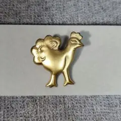 鶏 にわとり 金属製 ブローチ