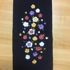 成人式に! 振袖用刺繍半襟 黒 美品
