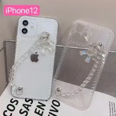 【iPhone12】スマホケース テディベアのストラップ付き♡ 韓国 可愛い