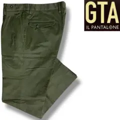 J5211 超美品 GTA セルジオ ストレッチ2プリーツパンツ オリーブ 48