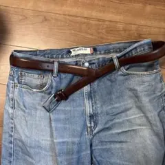 ブラウンレザー調整可能ベルト