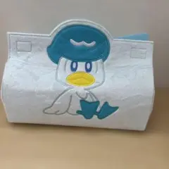 KUWASSU アヒル刺繍収納バッグ　ティッシュボックスカバー