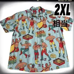 (510)メンズアロハ LUCHA LIBRE 覆面 レスラーゆったり