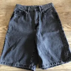GU デニムワイドハーフパンツ Sサイズ 321-344720 グレイ
