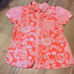 ★レディース Rodeo Crowns ペイズリー・ギンガムチェック シャツ