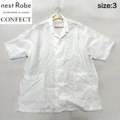nestrobe CONFECT リネン　カバーシャツ　半袖　ネストローブ　白