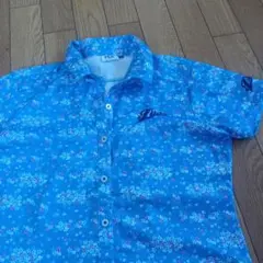 FILA GOLF 花柄シャツ Lサイズ 青
