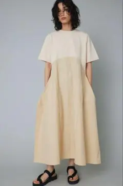 美品　HERIN.CYE ロングワンピース 半袖 切替