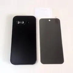 3点 Pixel 9a ブラックケース+のぞき見防止ガラスフィルム+カメラガラス