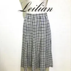Leilian チェック柄 フレアスカート　サイズ9号