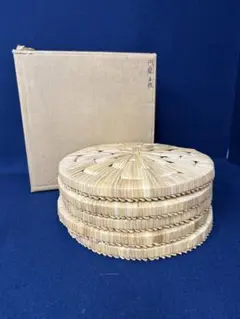 茶道具 露地道具 円座 5客揃 藁竹 水屋道具 座布団 点茶盤 元箱 未使用 ほぼ未使用 茶道具 露地道具 座 5客揃 藁竹 水屋道具 座布団 点