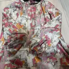 美品!セブンテンバイミホカワヒト ダウンプリントブラウス