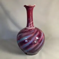 辰砂釉　黒釉　丸壺　花入れ　花生け　 茶道具　華道具　オブジェ　花器　花瓶 f924f81ebe3799ba511dc906b9c8e3