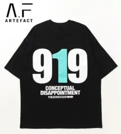 ○★新品未使用　A.F ARTEFACT　プリントオーバーサイズTシャツ　2　黒