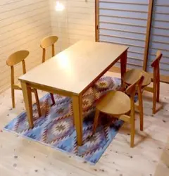 静岡家具 檜ヒノキ北欧ダイニングテーブルセット