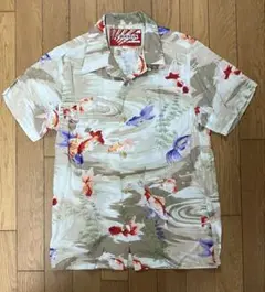Houston 和柄アロハシャツ　金魚・水草　レーヨン100%