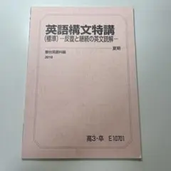駿台 英語構文特講 2019年版