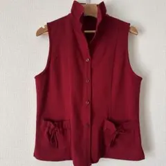 【美品】　ノーカラーベスト　ベスト　レディース　ジレ　ビスチェ　トップス　婦人服