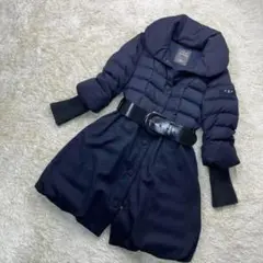 【極美品】タトラス ダウン コート ロング ベルト グースダウン ネイビー S