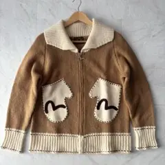 EVISU エヴィスカウチンセーター ニット ブラックバス 道楽 size40 m95601560643_1.jpg?1706586358