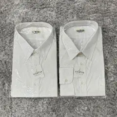 ライター【L】白 ワイシャツ ２枚セット オフィス向け 長袖 春秋冬 フォーマル