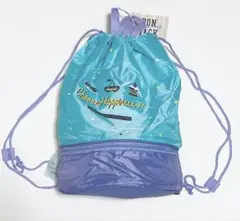 【未使用タグ付き】プールバッグ　ナップサック　海水浴　ニシオ　ネームプレート