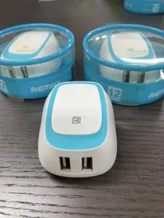 REMAX RP-U28 ブルー 2個セットUSB充電器 USB充電コネクタ