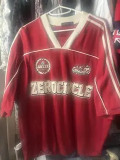 Zerocircle レッド Vネック サッカーシャツ サイズ1