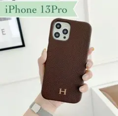 【特価☆早い者勝ち❗️iPhone13Pro ケース　ブラウン　Hロゴ】