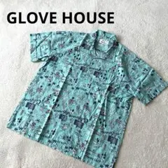 GLOVE HOUSE RED グローブ ハウス 半袖 シャツ M 総柄