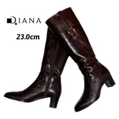 DIANA ロングブーツ ダークブラウン 23.0cm
