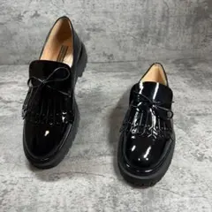 極美品【インターショシュール】（36）ローファー エナメル ブラック イタリア製