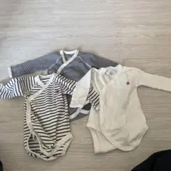 プチバトー　オーガニックコットン ベビー肌着 3点セット